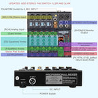 6-Channel Professional DJ Audio Mixer, DJ Controller Sound Mixer DSP 16 Preset Effects, Ideal for Home Party