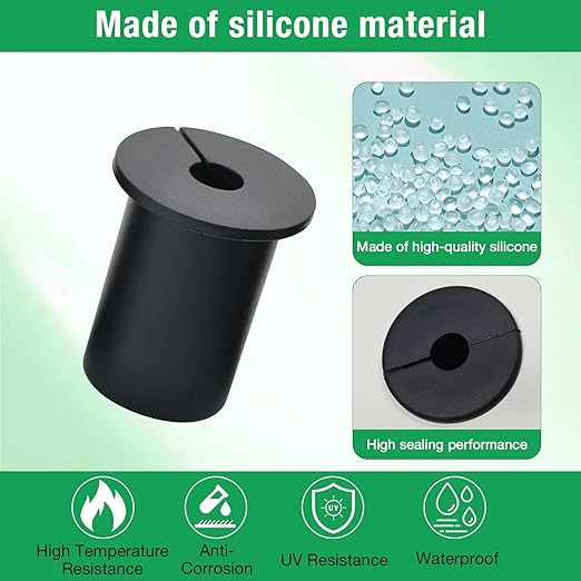 2pc Starlink Cable Grommet 1" Silicone Waterproof Wall Hole Pass Through Split Cable Bushings for TV Wire Ethernet Cord, Starlink Cable Routing Kit Accessories, 38mm/1.5" Ht, Green
