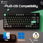 P1 HE 75% Wireless Custom Mechanical Gaming Keyboard with Gateron Double-Rail Magnetic Switches Full Assembled Knob Version - Black