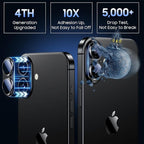 Uyiton Compatible with iPhone 16 / iPhone 16 Plus Camera Lens Protector - [Not Easy to Break][Strong Adsorption][Case-Friendly] Metal Tempered Glass Rear Camera Screen Cover - Black Titanium
