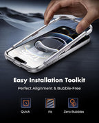 UNBREAKcable 3-Pack Screen Protector for iPhone 16e, Double Shatterproof Tempered Glass [Easy Installation Frame] [9H Hardness] [99.99% HD Clear] [Case Friendly] for iPhone 6.1 inch