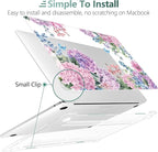 TWOLSKOO Compatible with MacBook Pro 13 inch Case 2023-2016 A2338 M2/M1 A2251 A2289 A2159 A1989 A1706, Plastic Hard Shell Cover & Keyboard Skin & Screen Protector, Colorful Hydrangea