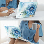 Mektron Designed Case for MacBook Pro 16 Inch A2141 Cover 2019 Release 16" with Liquid Retina Display/Touch ID, Plastic Hard Shell with Keyboard Skin & Screen Protector, Watercolor Blue Flower