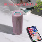 SOWO Outdoor Wireless Portable Bluetooth Speaker, IPX7 Waterproof Speaker, 25W Loud Sound, Bassboom Technology, TWS Pairing, 16H Playtime with Lights - Pink