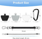 SHANSHUI Phone Tether Lanyard, Strong Spring Rope Climbing Hook, 4x Phone Tether Tabs Free Your Hand Stylish Phone Chain Strap for All Smartphones - 2PCS Black White