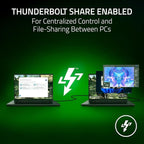 Razer Thunderbolt 5 Dock Chroma: 10 Ports w/M.2 Storage Slot - Triple 4K Displays at 144 Hz or Single 8K at 60 Hz - Thunderbolt Share Enabled - 140W Power Delivery - Connect 3 TB5 Devices - Black