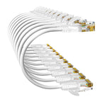 Cat6a Patch Cables 5ft (10 Pack) Slim, Cat6 Ethernet Patch Cable Pure Copper, Flexible Cat 6 Patch Cable 550MHZ 10G, Space-Saving Cat 6A Network Cables for Patch Panel, White