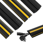 Floor Cord Cover 6.5Ft 2Pcs Heavy Duty PVC Floor Cable Protector Electric Cord Hider Cable Management Floor Strip Extension Cord Covers Cable Raceway for Wires on Floor Inner Channel 1.36" W x 0.43" H
