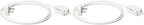 Amazon Basics 6 foot 2-Prong Indoor Rectangle Extension Cord Power Strip - Flat Plug - 13 Amps, 1625 Watts, 125 VAC - 2-Pack, White