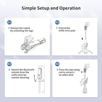 ATUMTEK Selfie Stick Tripod, Extendable 3 in 1 Aluminum Bluetooth Selfie Stick with Wireless Remote and Tripod Stand for iPhone 16/15/14/13/12/11/11 Pro/XS Max/XS/XR/X/8/7, Samsung Smartphones, Black