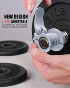 Pro Barbell Clips 1 inch Barbell Clamps 0.9-1.18inch Quick Release Weight Clips for Bars Multi-Size Adjustable Olympic Barbell Clamps
