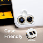 beuxece for 6 Pack iPhone 16 / iPhone 16 Plus Camera Lens Protector [Drop Protection] [Case Friendly] [Easy Installation] 9H Tempered Glass Camera Screen Protector Cover Accessories, Glitter Gold