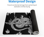 Dragon Gaming Mouse Pad - Black, Large (31.5x11.8 Inch), Non-Slip Base, Stitched Edge for Gaming & Office