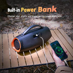 DOSS Extreme Boom Pro D200 240W Peak Outdoor Speaker, Punchy Bass, 26H Playtime, Beat-Synced Light, BT5.4, Stereo Pairing, IPX6 Waterproof for Camping, Beach, Tailgate Party-Orange