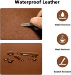 PU Leather Desk Pad Protector Gaming Mouse Pad Non Slip Desk Mat for Keyboard and Mouse Waterproof Desk Writing Pad for Office and Home Desk Accessories(Brown, 35.4 * 17.7)