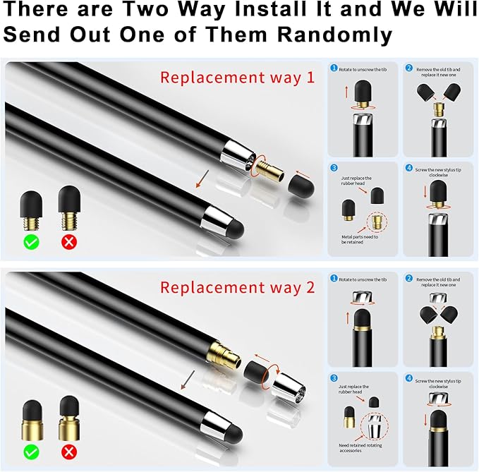 Stylus Pen for Touchscreen,5 PCS Stylus,Stylus 2-in-1 High Sensitivity Precision Suitable for All Touch Screens of iPhone/ipad/Android Tablet(Black)