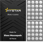 Hystar® Aero Glides | 40 Dot Mouse Skates for Glass Mousepad | High-Density PTFE | Rounded and Polished for Quiet Use