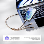 SDBAUX Multi Charging Cable 100W USB C to 3 in 1,Nylon Braided PD 27W/100W Type C/10W Type c Fast Charger Cord for iPhone 16 15 14 13 Pro Max,Galaxy S23/S22,Cell Phones Tablets and More