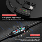 LDKCOK 100FT Active USB Extension Cable 2.0 Male to Female with A Extension chipset Signal Booster - Active Extension/Repeate