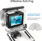 FitStill 196FT/60M Underwater Waterproof Diving Housing Compatible for Go Pro Hero 4K,Protective Dive Case Shell with Mount Hero4K 2024 Action Camera Accessories Kit
