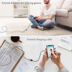 OKRAY White USB Extension Cable, 2-Pack 6FT Nylon Braided USB 2.0 Extension Cable - Type A Male to A Female Extender Cord with Gold-Plated Connector for USB Flash Drive, Keyboard, Printer, Webcam