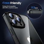 UniqueMe for 3 Pack iPhone 15 Pro/iPhone 15 Pro Max Camera Lens Protector, [Drop Protection] [Case Friendly] Camera Cover Screen [Update New Version] - All-Black