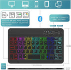 DETUOSI Backlit Keyboard Case for Samsung Galaxy Tab A7 Lite 8.7" 2021 (SM-T220/T227U) with S Pen Holder, 3 Viewing Angles Folio Leather Book Cover with Magnetic Closure + Wireless Keyboard Detachable