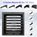 Rack Mount Kit for 12.6 inch Switches, Adjustable Rack Ears for Netgear, Cisco, D-Link, TRENDnet and Dell Products, Mount 12.6" Wide to 19" Equipment, Adjustable Hole Distance 14-30mm