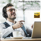 TOZO HT2 Hybrid Active Noise Cancelling Headphones, Wireless Over Ear Bluetooth Headset, 60H Playtime, Hi-Res Audio Custom EQ via App Deep Bass Comfort Fit Ear Cups, for Home Office Travel Black