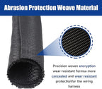 Black Braided Wire Loom Mesh Woven Split Sleeving for Automotive Wires/Audio Video Cables/Office Harness/Multi-Cable Strings (1/4" - 68 Feet)