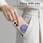 Magnetic Phone Ring Grip Holder, Silicone Finger Loop Grip, Compatible with MasSafe, Back of Phone for iPhone Pro Max/Plus/16/15/15/14/13/12 Series, Lavender