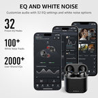 TOZO T6 Wireless Earbuds, Bluetooth 5.3 Ear Buds, Stereo Sound in Ear Headphones, 50 Hours Playtime, Wireless Charging Case, APP Customizable EQs, IPX8 Waterproof Earphones