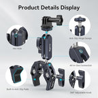 SMALLRIG Camera Mount Clamp, Ballhead Magic Arm and Adapter for Gopro, Camera Monitor Mount with 1/4"-20, 3/8"-16 Threaded Holes, Super Clamp for Gopro/DSLR/Stabilizer