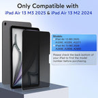 MOBDIK 1 Pack Privacy Screen Protector Compatible with iPad Air 13 inch M3 2025/ M2 2024, Anti Spy, 9H Tempered Glass, EZ Kit