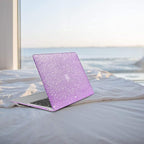 Compatible with MacBook Air 13 inch Case 2021 2020 2019 2018 A2337 M1 A2179 A1932 Touch ID, Glitter Smooth Leather Laptop Hard Shell+Keyboard Cover for MacBook Air 13.3 inch Case, Shining Purple