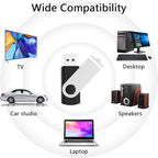 KOOTION 16 GB USB 3.0 Flash Drive 16gb Flash Drives 10pcs Thumb Drive Keychain Jump Drive Swivel Memory Sticks, Black