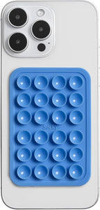 SUCKY Silicone Suction Phone Case Adhesive Mount - Anti-Slip Holder, Hands-Free Fidget Toy, Phone Accessory for iPhone and Android - Blue