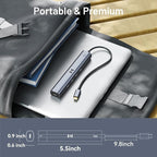 10Gbps USB C Hub with 4K@60Hz Video Display, Selore 5 Ports USB C Splitter, C Port Data Transfer, 100W PD-in Charging, Dongle Multiport Adapter for MacBook Pro, iPad, Dell, HP, and More