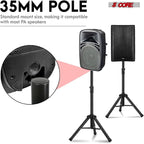 5Core Speaker Stand Tripod Floor Adjustable 24-36 Inch Short DJ Studio Monitor Stands