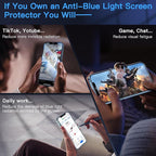 Uyiton Anti-Blue Light for iPhone 12 Pro Max Screen Protector - Unbreak-Glass Full Coverage Case Friendly Scratch Resistance 9H Tempered Glass Screen Protector for iPhone 12 Pro Max, 2 Pack