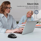 TECKNET Wireless Mouse (2.4G & BT5.0/3.0) Silent 4800 DPI Computer USB A & Bluetooth Mouse 6 Buttons, Wide Compatibility - Black