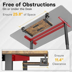 BONTEC KMT01 Under Desk Keyboard Tray, Pull-Out Keyboard & Mouse Platform with C-Clamp, 25.6 x 11.8 in Space-Saving Ergonomic Slide-Out Drawer, Rustic Brown