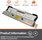 P1123335-012 New Printhead for Zebra ZT231 ZT211 ZT111 Thermal Industrial Printer |High-Class-Replace| 203dpi