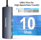USB C Video Output Hub, 3 USB-C & 2 USB-A 3.2 10Gbps Ports, 4K@60Hz HDMI, 100W PD, SD/TF, USBC Splitter Dual Monitor Adapter for MacBook Pro/Air, iMac, iPad Pro, XPS, Surface, Galaxy S22,Samsung DEX