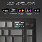 Redragon K724 PRO Wireless Gasket Gaming Keyboard w/Hype 1.14’’ TFT Screen & Knob, 81-Key 75% Mechanical Keyboard, 5-Layer Noise Dampening, Hot-Swap South-Facing RGB Socket, Gradient PBT Keycaps