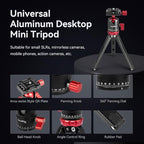 SmallRig Tripod for iPhone Desktop Mini Tripod - Aluminum Alloy 20 inches/ 50 cm with 360 Degree Ball Head, 1/4 inch Quick Shoe Plate for Vlogging DSLR Camera Video, Load up to 11 pounds-3033