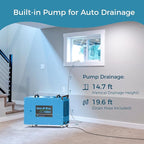 ALORAIR 235 Pints Commercial Dehumidifier with Pump for Crawl Spaces & Basement, Portable Dehumidifier with Drain Hose, Wheels for Crawlspace, Auto Defrost, Memory Restart, Heavy-Duty Moisture Removal
