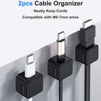 2K Quad HD Webcam with Privacy Cover & Noise-Canceling Microphone & USB C Adapter, Video Web Streaming Camera for PC Computer Desktop Laptop Mac Zoom Teams &More, 2pcs Cable Organizer