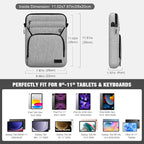 MoKo 9-11 Inch Tablet Sleeve Bag, Fits 11 inch iPad Air M3, iPad A16 2025, Pro 11 M4, 10/9/8/7th, Tab S8/S9 11, Multifunctional Bag with Shoulder and Headphone Port, Light Gray
