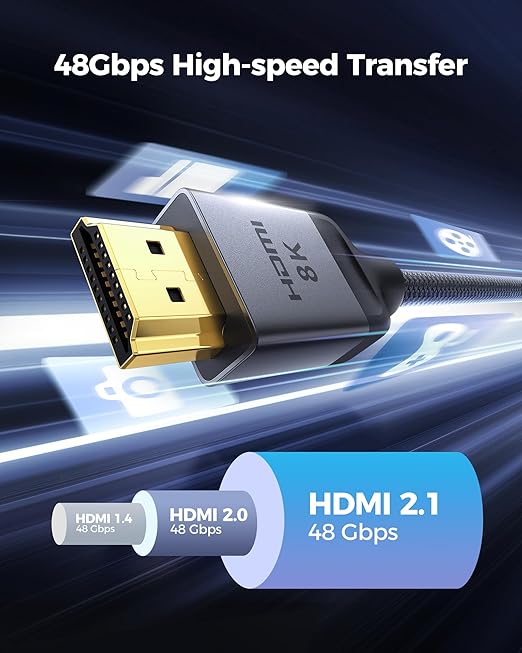 Silkland Long 10K 8K HDMI 2.1 Cable 33ft, (Upgrade Braided) Ultra High Speed HDMI Cable [8K@60Hz, 4K@120Hz] 48Gbps, HDR 10+, eARC, ARC, HDCP 2.2&2.3, Compatible for PS5/Xbox/Soundbar/Roku TV